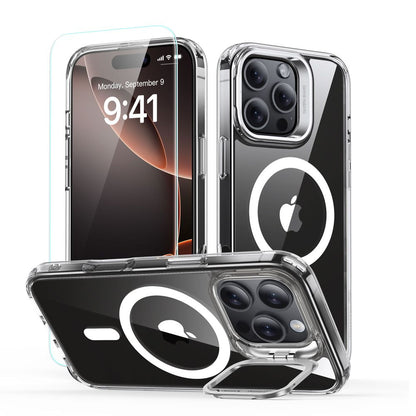 MagSafe-kotelo Apple iPhone 16 Prolle, ESR, Classic Hybrid Kickstand näytönsuojalla, Läpinäkyvä