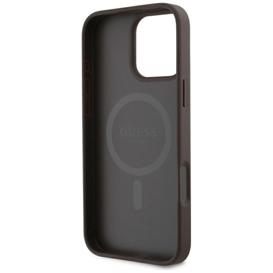 MagSafe-kotelo Apple iPhone 16 Prolle, Guess, 4G Small and Classic Logo, Ruskea