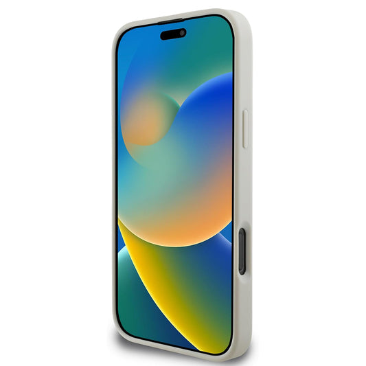 MagSafe-kotelo Apple iPhone 16 Prolle, Guess, Grained Gold Ring, Beige