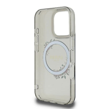 MagSafe-kotelo Apple iPhone 16 Prolle, Guess, IML Flowers Wreath, Musta