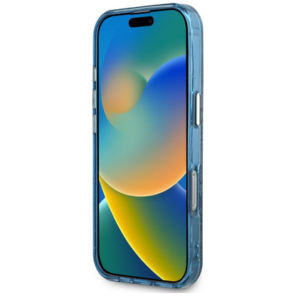 MagSafe-kotelo Apple iPhone 16 Prolle, Guess, IML Glitter 4G Circle Triangle, Sininen