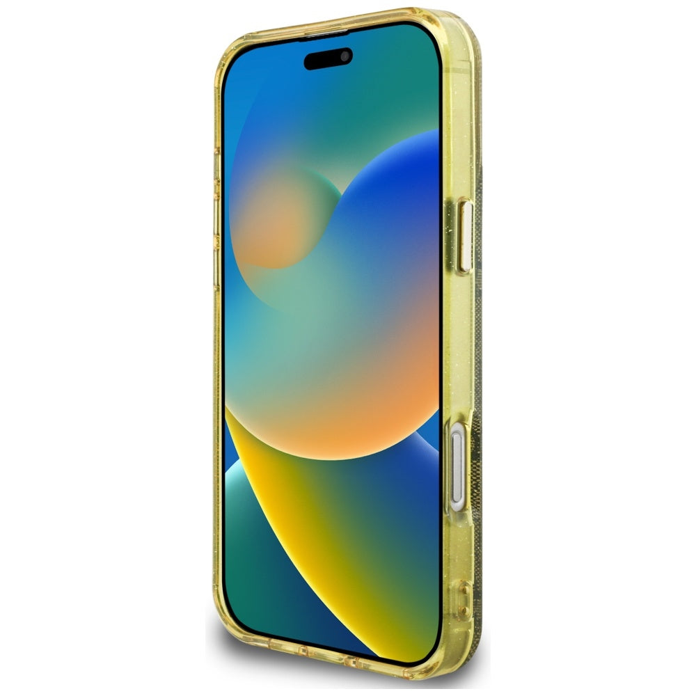 MagSafe-kotelo Apple iPhone 16 Prolle, Guess, IML Glitter 4G Circle Triangle, Ruskea