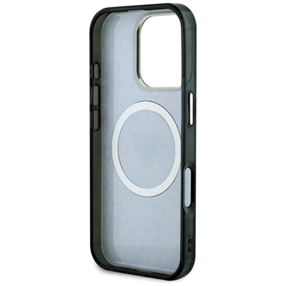 MagSafe-kotelo Apple iPhone 16 Prolle, Guess, IML Glitter 4G Circle Triangle, Musta