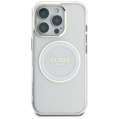 MagSafe-kotelo Apple iPhone 16 Prolle, Guess, IML Metal Colored Circle, Valkoinen