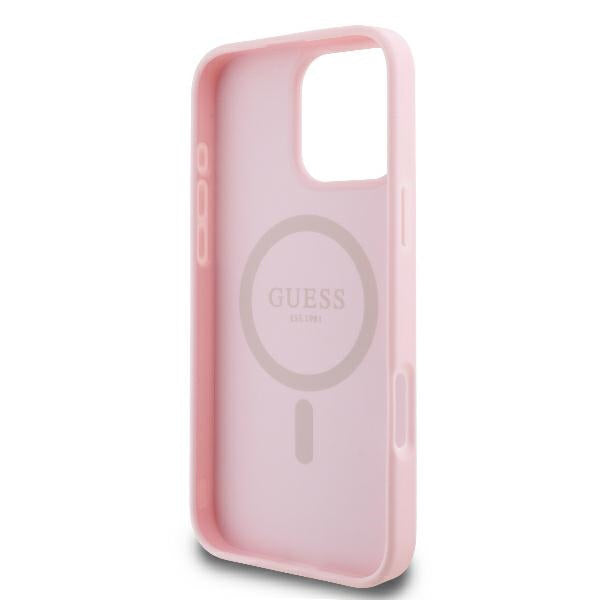 MagSafe-kotelo Apple iPhone 16 Prolle, Guess, Peony Script, Pinkki