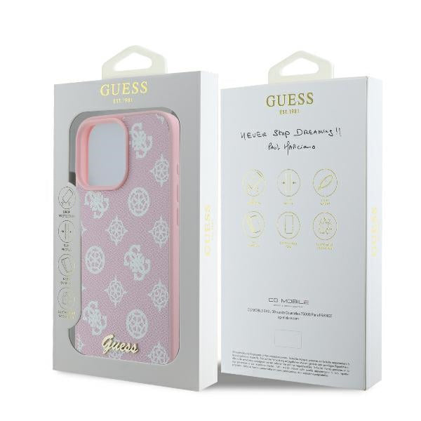 MagSafe-kotelo Apple iPhone 16 Prolle, Guess, Peony Script, Pinkki