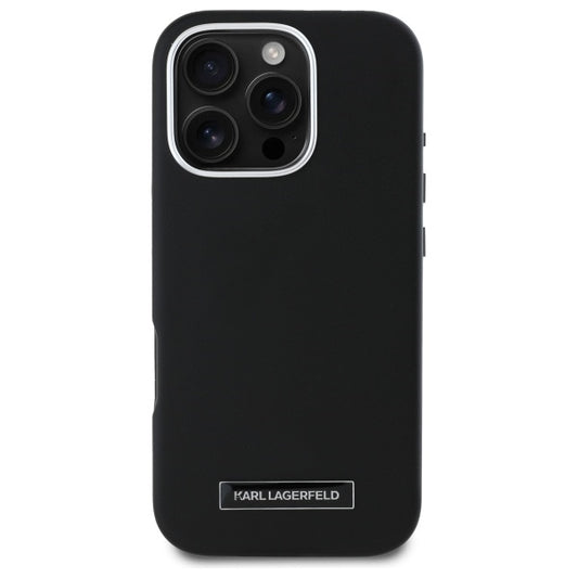 MagSafe-kotelo Apple iPhone 16 Prolle, Karl Lagerfeld, FW Metal Plate, Musta