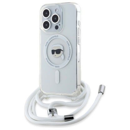 MagSafe-kotelo Apple iPhone 16 Prolle, Karl Lagerfeld, IML Crossbody Karl's Head, Läpinäkyvä