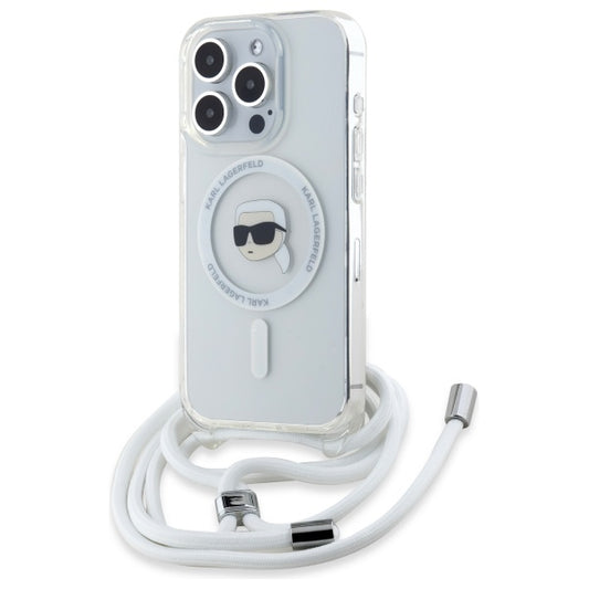 MagSafe-kotelo Apple iPhone 16 Prolle, Karl Lagerfeld, IML Crossbody Karl's Head, Läpinäkyvä
