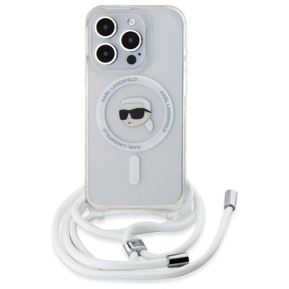 MagSafe-kotelo Apple iPhone 16 Prolle, Karl Lagerfeld, IML Crossbody Karl's Head, Läpinäkyvä