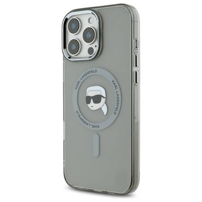 MagSafe-kotelo Apple iPhone 16 Prolle, Karl Lagerfeld, IML Metal Karl's Head, Musta