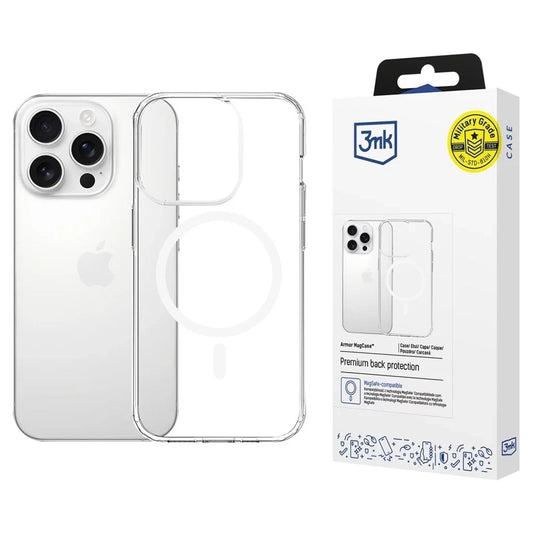 MagSafe-kuori Apple iPhone 16 Pro Maxille, 3MK, Armor MagCase, Läpinäkyvä