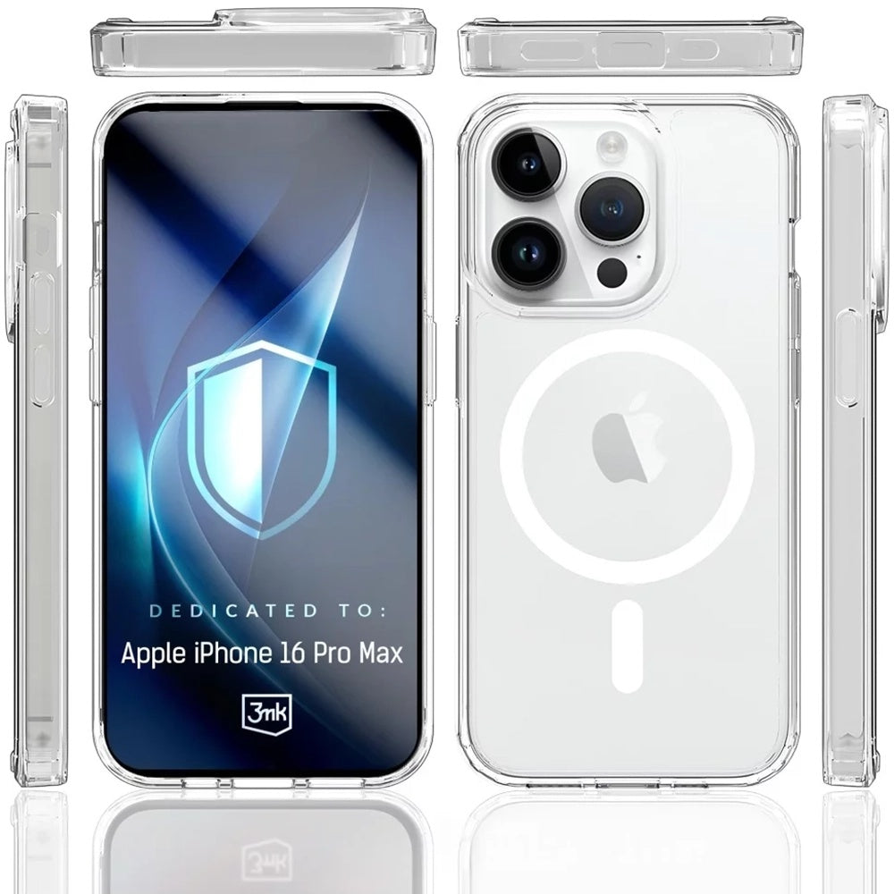 MagSafe-kuori Apple iPhone 16 Pro Maxille, 3MK, Armor MagCase, Läpinäkyvä