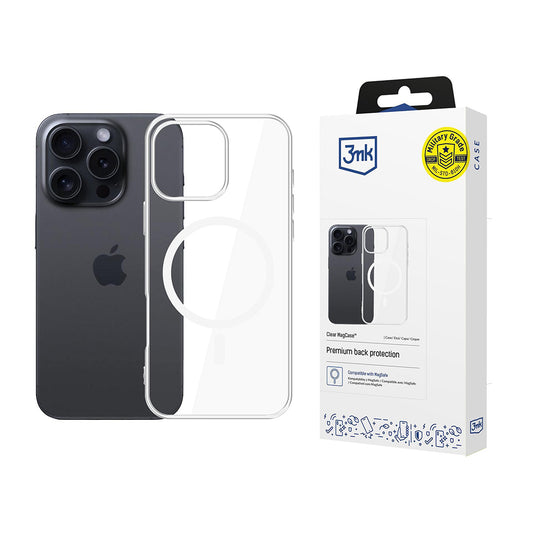 MagSafe-kuori Apple iPhone 16 Pro Maxille, 3MK, Clear MagCase, Läpinäkyvä