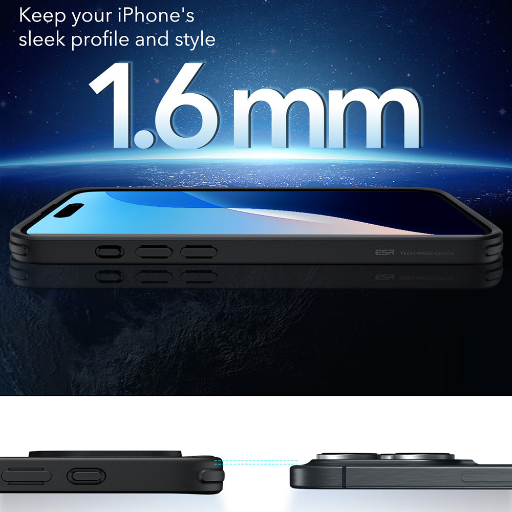 MagSafe-kuori Apple iPhone 16 Pro Maxille, ESR, Classic Hybrid, Musta satiini