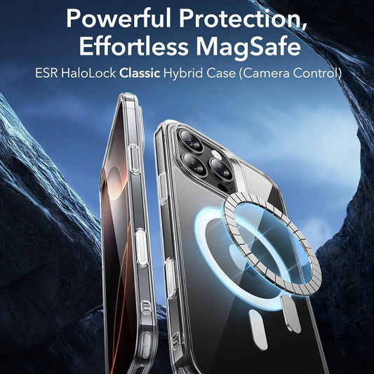 MagSafe-kotelo Apple iPhone 16 Pro Maxille, ESR, Classic Hybrid Slide, Läpinäkyvä Musta