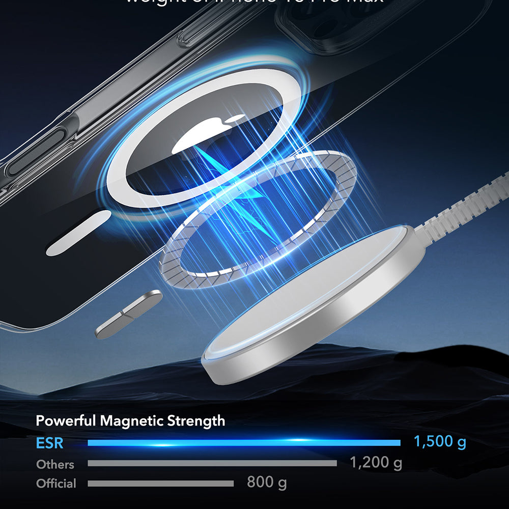 MagSafe-kotelo Apple iPhone 16 Pro Max:lle, ESR, Classic Hybrid, Läpinäkyvä