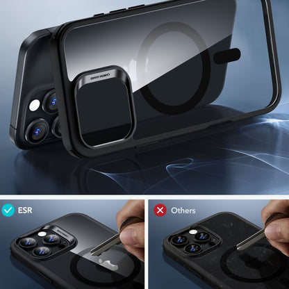MagSafe-kotelo Apple iPhone 16 Pro Max:lle, ESR, Classic Hybrid näytönsuojalla, läpinäkyvä musta