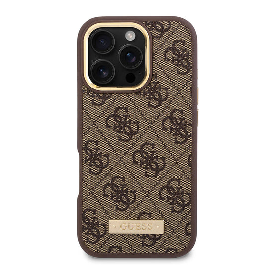 MagSafe-kotelo Apple iPhone 16 Pro Maxille, Guess, 4G Logo Plate, Sininen