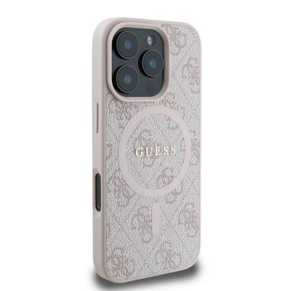 MagSafe-kotelo Apple iPhone 16 Pro Maxille, Guess, 4G Ring Classic Logo, Pinkki