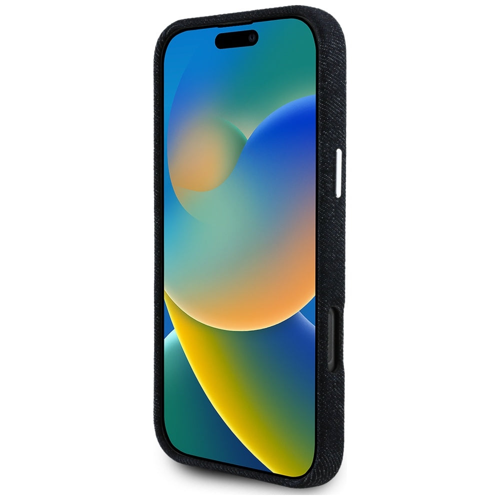 MagSafe-kotelo Apple iPhone 16 Pro Maxille, Guess, Denim Triangle Logo, Musta