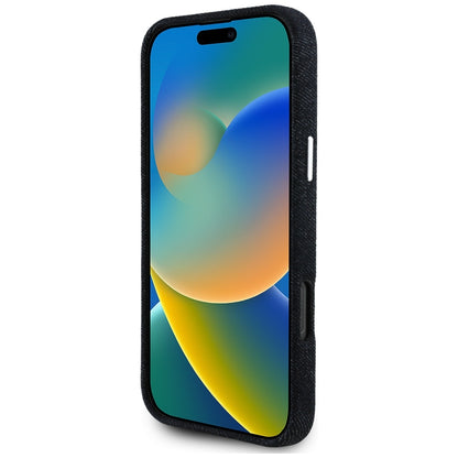 MagSafe-kotelo Apple iPhone 16 Pro Maxille, Guess, Denim Triangle Logo, Musta