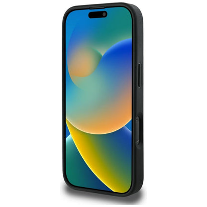 MagSafe-kotelo Apple iPhone 16 Pro Maxille, Guess, Peony Grained Hot Stamp Triangle, Musta