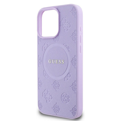 MagSafe-kotelo Apple iPhone 16 Pro Maxille, Guess, Saffiano Peony Classic Logo, Violetti