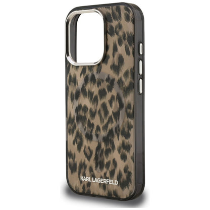 MagSafe-kotelo Apple iPhone 16 Pro Maxille, Karl Lagerfeld, IML Leopard Pattern, Ruskea