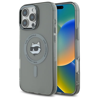 MagSafe-kotelo Apple iPhone 16 Pro Maxille, Karl Lagerfeld, IML Metal Choupette's Head, Musta