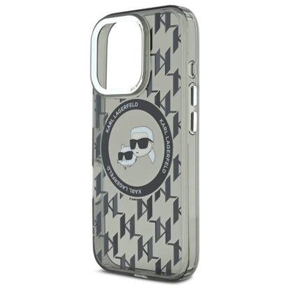 MagSafe Case for Apple iPhone 16 Pro Max, Karl Lagerfeld, IML Monogram Karl & Choupette's Heads, Black