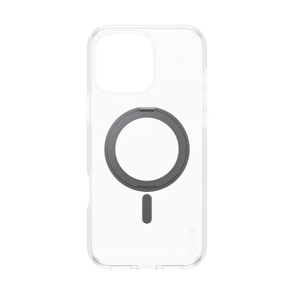 MagSafe-kotelo Apple iPhone 16 Pro Maxille, PanzerGlass, Care Feature Kickstand, Musta Läpinäkyvä