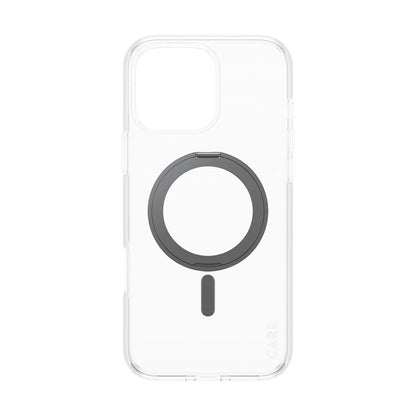 MagSafe-kotelo Apple iPhone 16 Pro Maxille, PanzerGlass, Care Feature Kickstand, Musta Läpinäkyvä