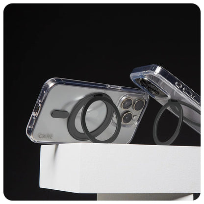 MagSafe-kotelo Apple iPhone 16 Pro Maxille, PanzerGlass, Care Feature Kickstand, Musta Läpinäkyvä