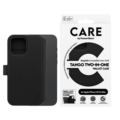 MagSafe-kotelo Apple iPhone 16 Pro Maxille, PanzerGlass, Care Feature Tango Two-in-One, Musta