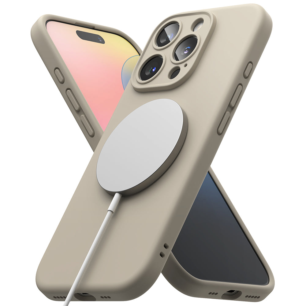MagSafe-kuori Apple iPhone 16 Pro Maxille, Ringke, Silikoni, Kermanvärinen