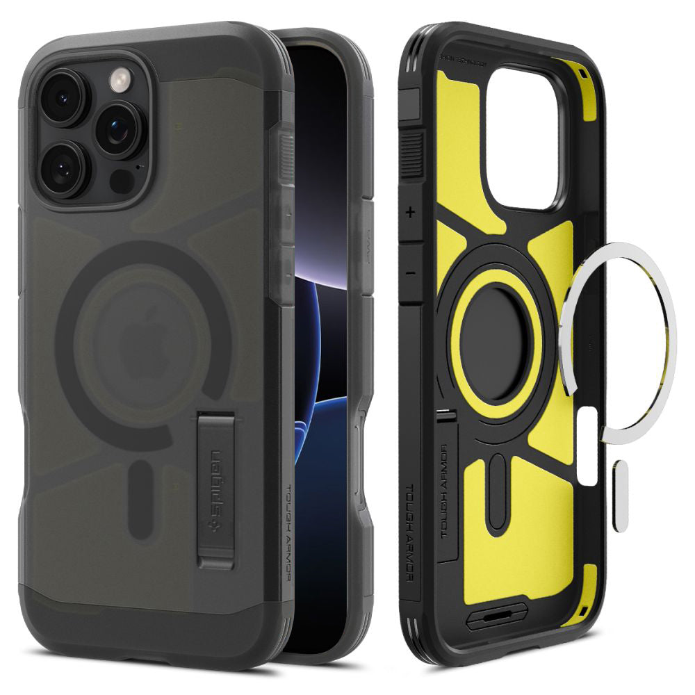 MagSafe-kotelo Apple iPhone 16 Pro Maxille, Spigen, Tough Armor, Satinoitu Musta ACS09070