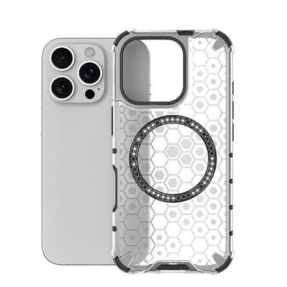 MagSafe Case for Apple iPhone 16 Pro Max, Techsuit, HoneyComb Shield, White