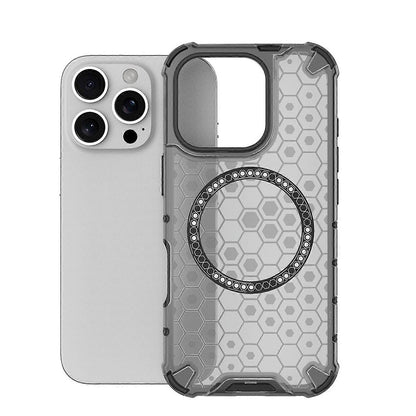 MagSafe Case for Apple iPhone 16 Pro Max, Techsuit, HoneyComb Shield, Black