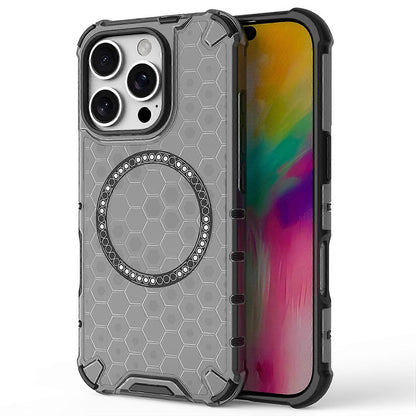 MagSafe Case for Apple iPhone 16 Pro Max, Techsuit, HoneyComb Shield, Black
