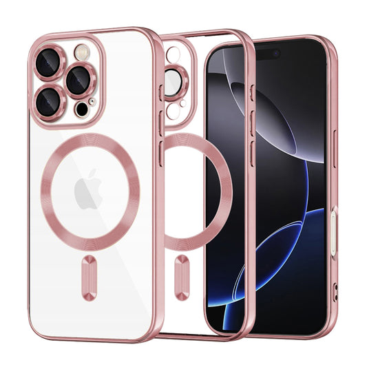 MagSafe-kuori Apple iPhone 16 Pro Maxille, Techsuit, Luxury Crystal, Vaaleanpunainen
