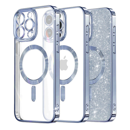 MagSafe-kuori Apple iPhone 16 Pro Maxille, Techsuit, Luxury Glitter, Sininen
