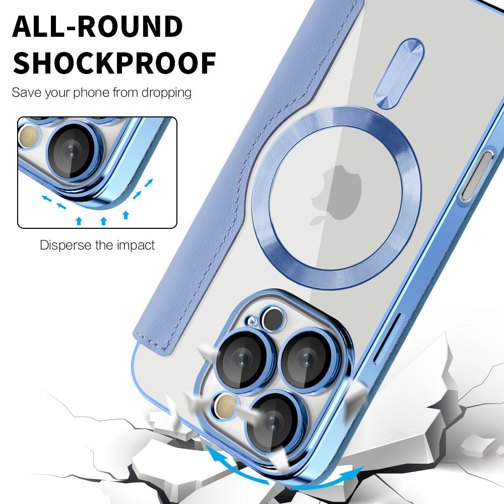 MagSafe Case for Apple iPhone 16 Pro Max, Techsuit, SmartMag Book, Blue