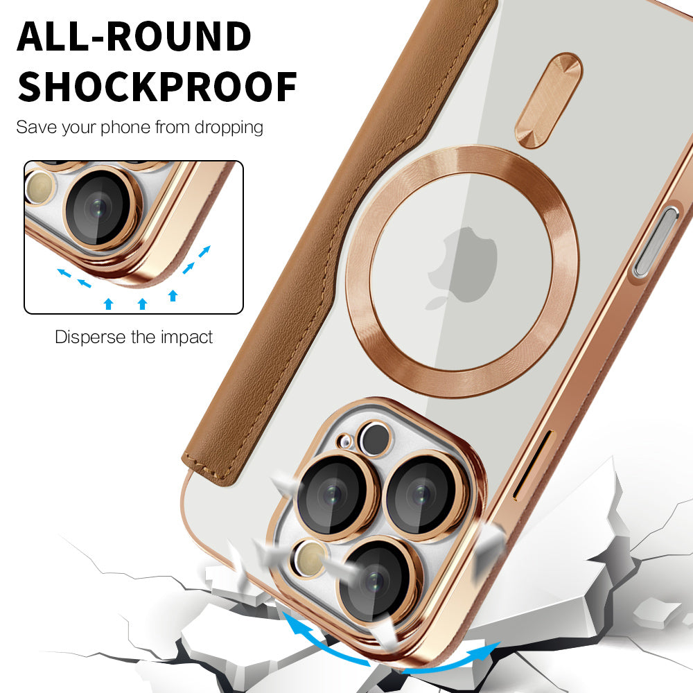 MagSafe-kuori Apple iPhone 16 Pro Maxille, Techsuit, SmartMag Book, Ruskea