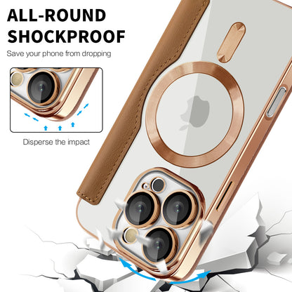 MagSafe-kuori Apple iPhone 16 Pro Maxille, Techsuit, SmartMag Book, Ruskea