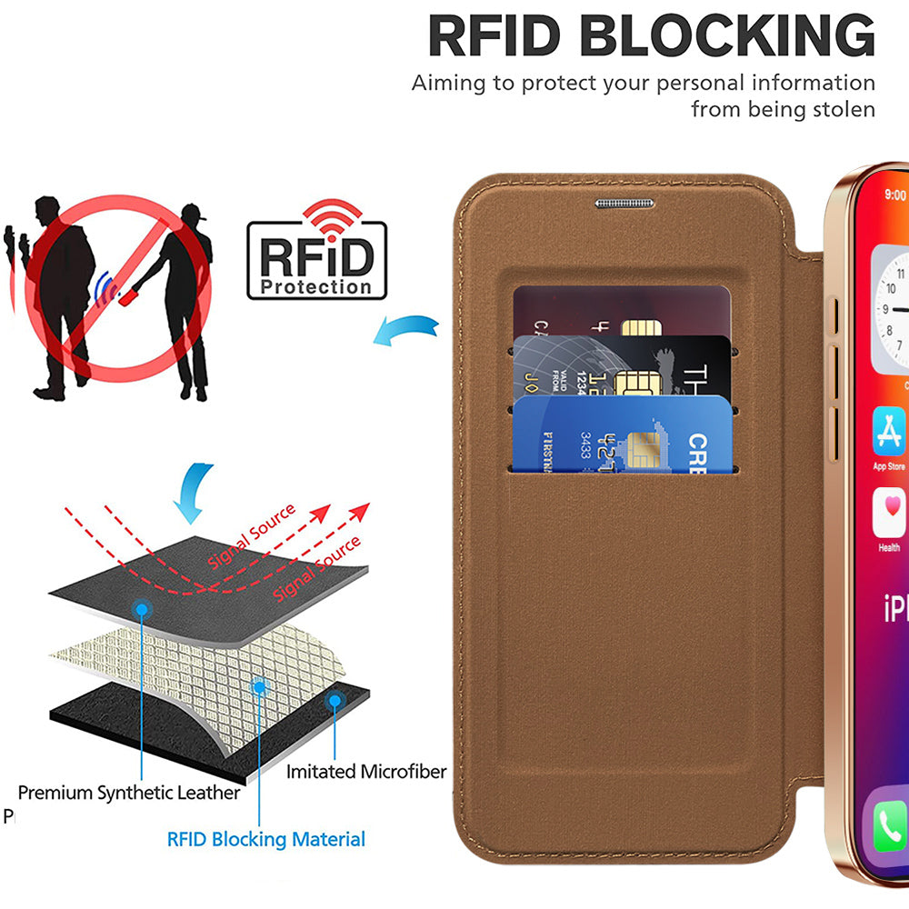 MagSafe-kuori Apple iPhone 16 Pro Maxille, Techsuit, SmartMag Book, Ruskea