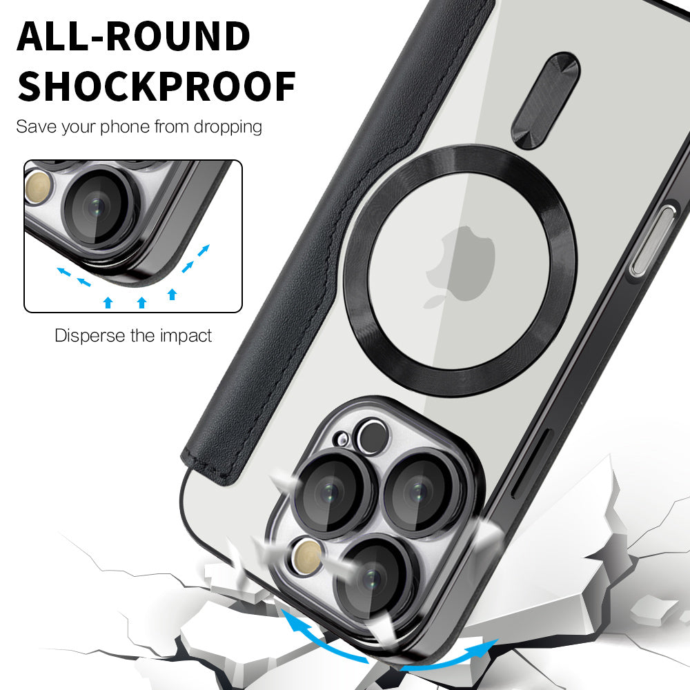 MagSafe-kuori Apple iPhone 16 Pro Maxille, Techsuit, SmartMag Book, Musta