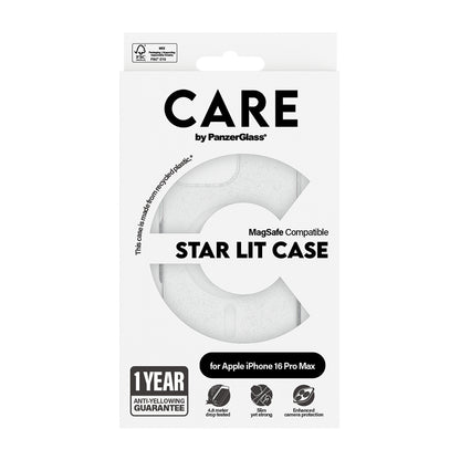 MagSafe-kotelo Apple iPhone 16 Prolle, PanzerGlass, Care Urban Combat Star Lit, Valkoinen Läpinäkyvä
