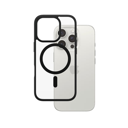 MagSafe Case for Apple iPhone 16 Pro, PanzerGlass, Frame, Black Transparent