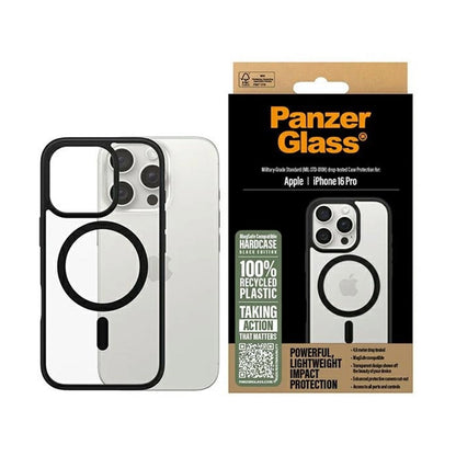 MagSafe Case for Apple iPhone 16 Pro, PanzerGlass, Frame, Black Transparent